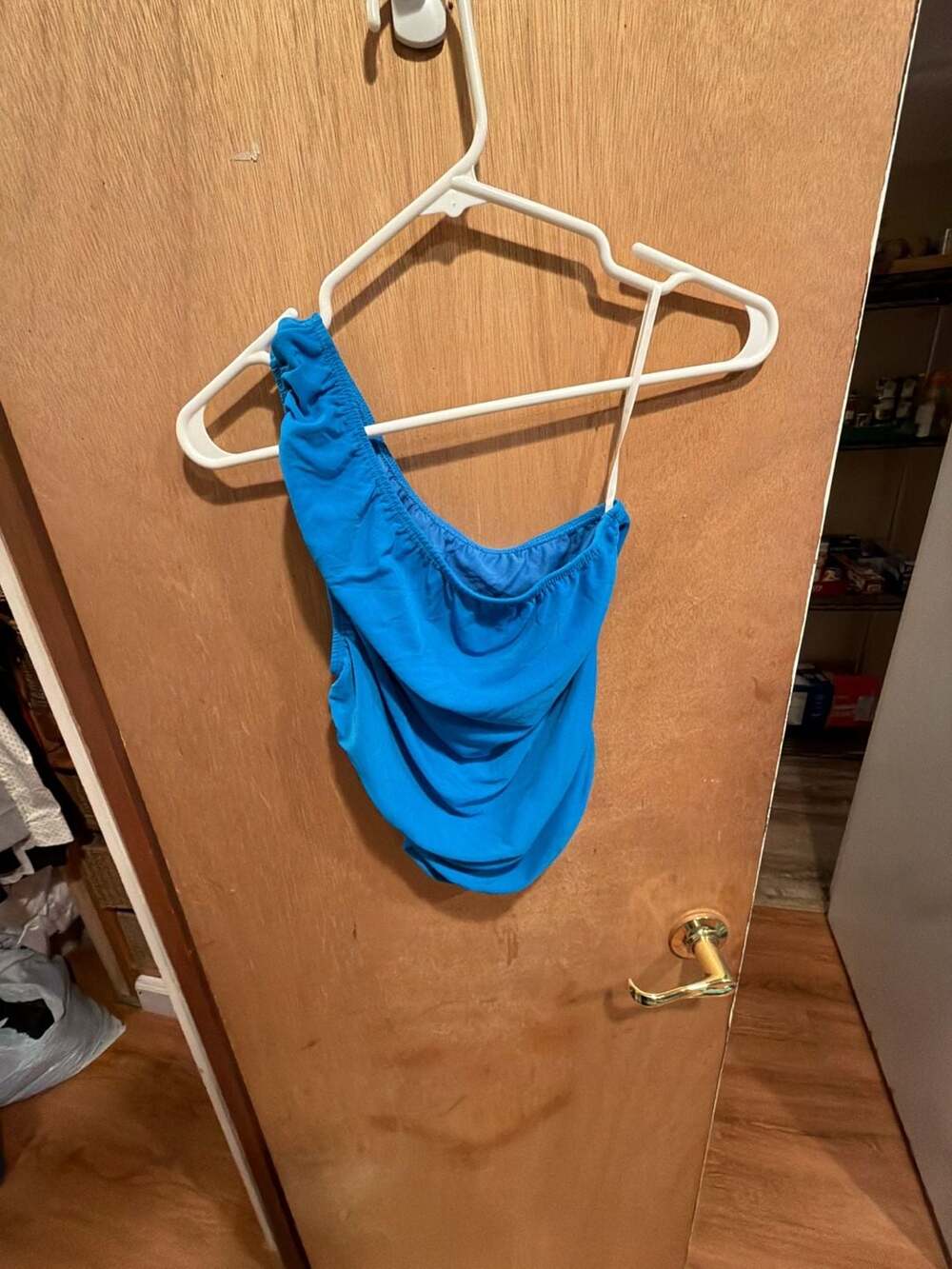 SHEIN Blue One Shoulder One Piece Swimsuit Size S
